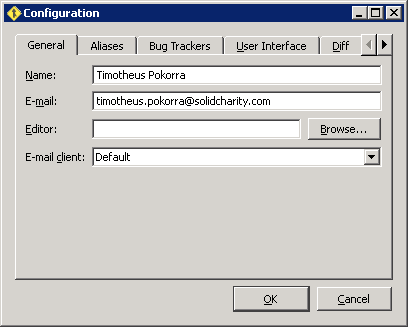User Configuration of Bazaar Explorer